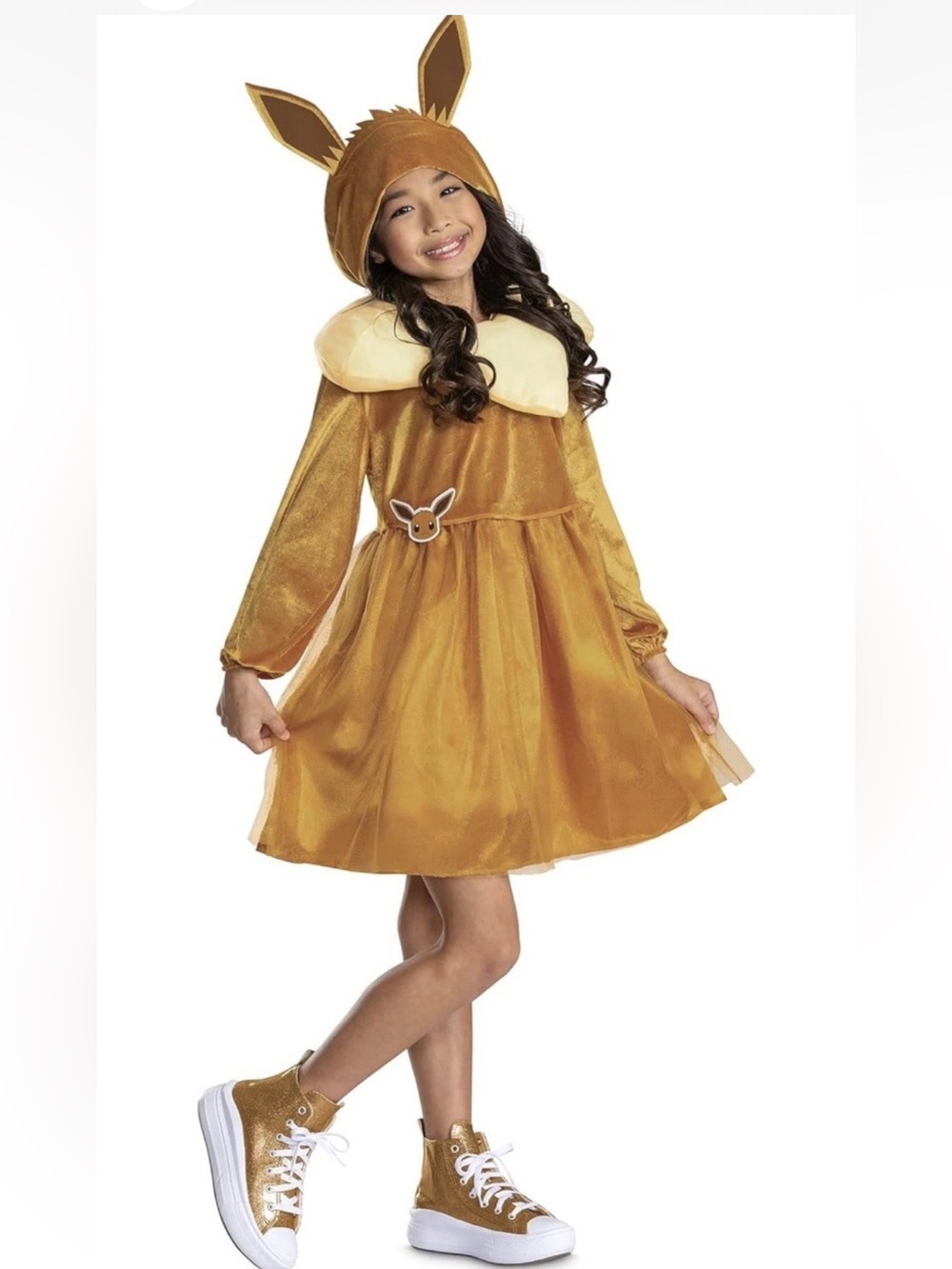 Pokemon Eevee Kids Costume Dress in Gold and Cream